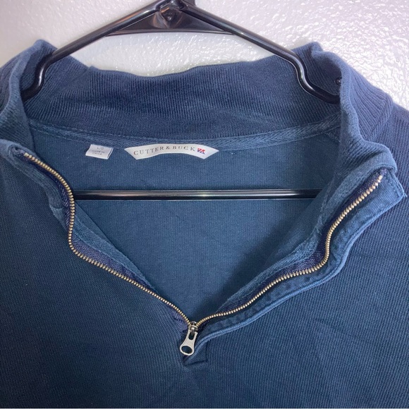 Cutter & Buck navy blue quarter zip pullover sweatshirt - Picture 2 of 5